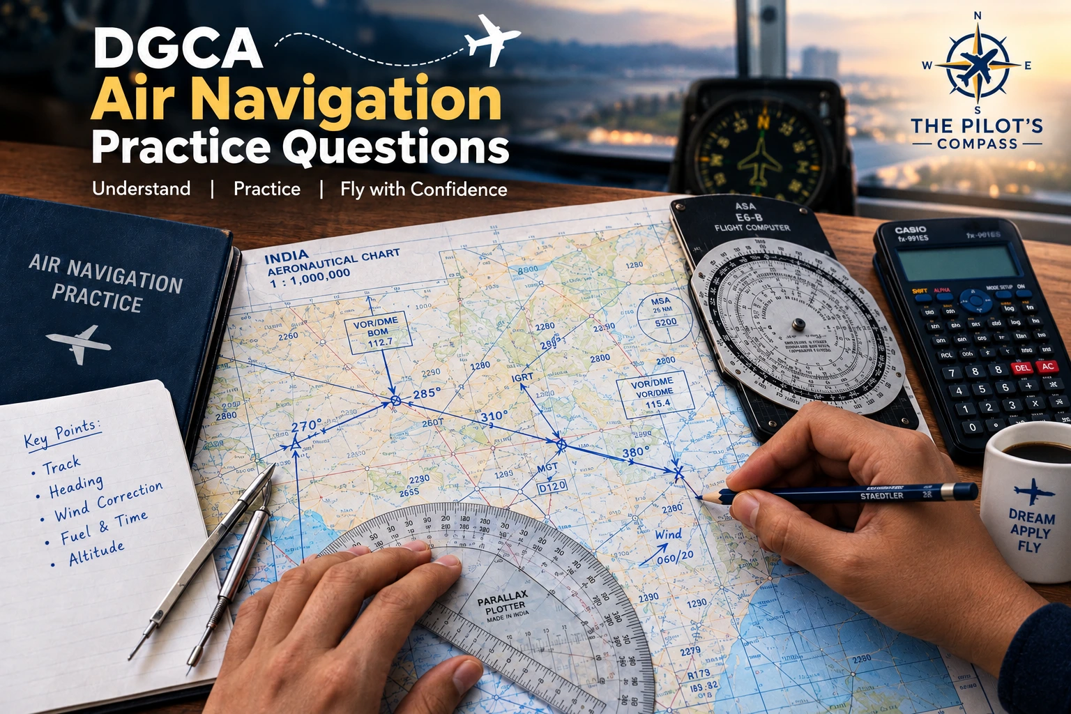 DGCA Air Navigation Practice Questions: Worked Examples and Common Mistakes