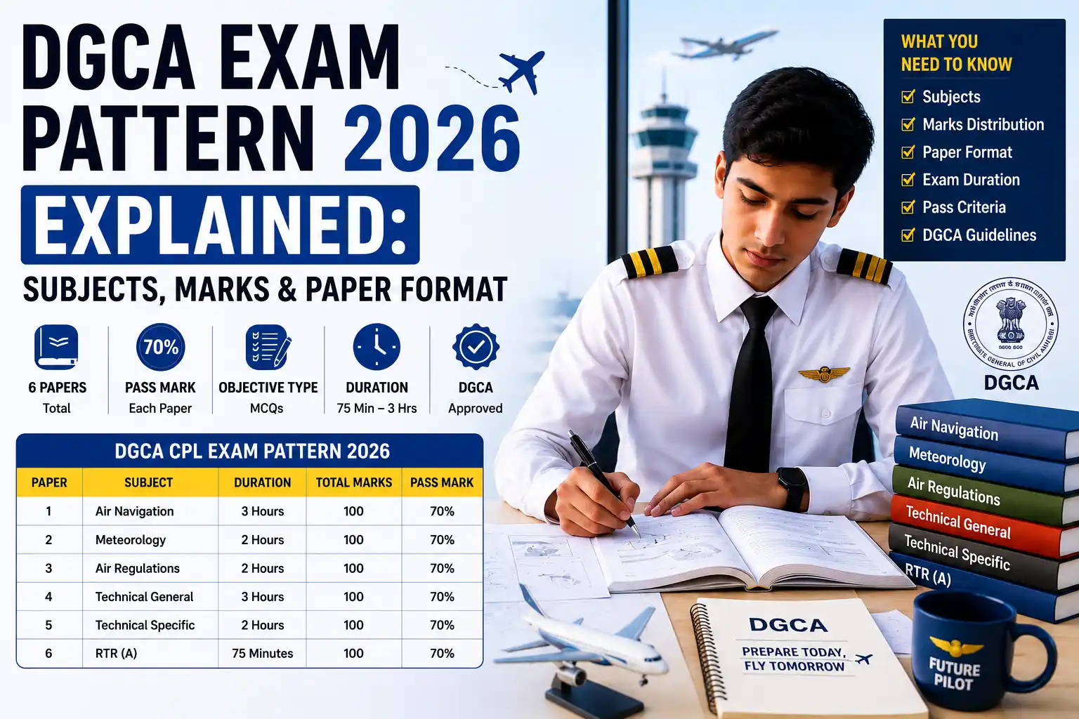 DGCA Exam Pattern 2026 Explained: Subjects, Marks & Paper Format
