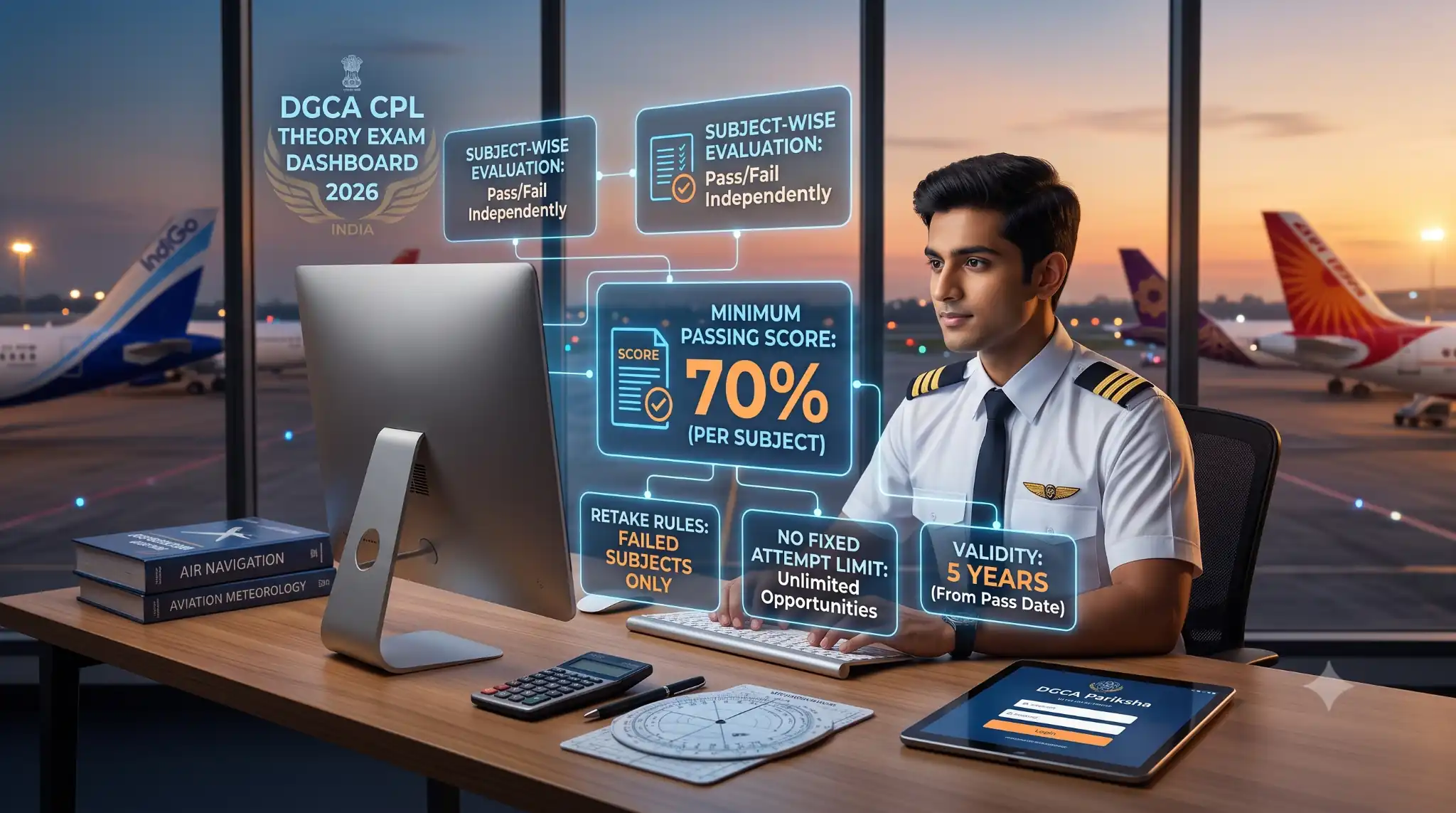 DGCA Passing Marks 2026: Passing Criteria, Exam Attempts & Retake Rules