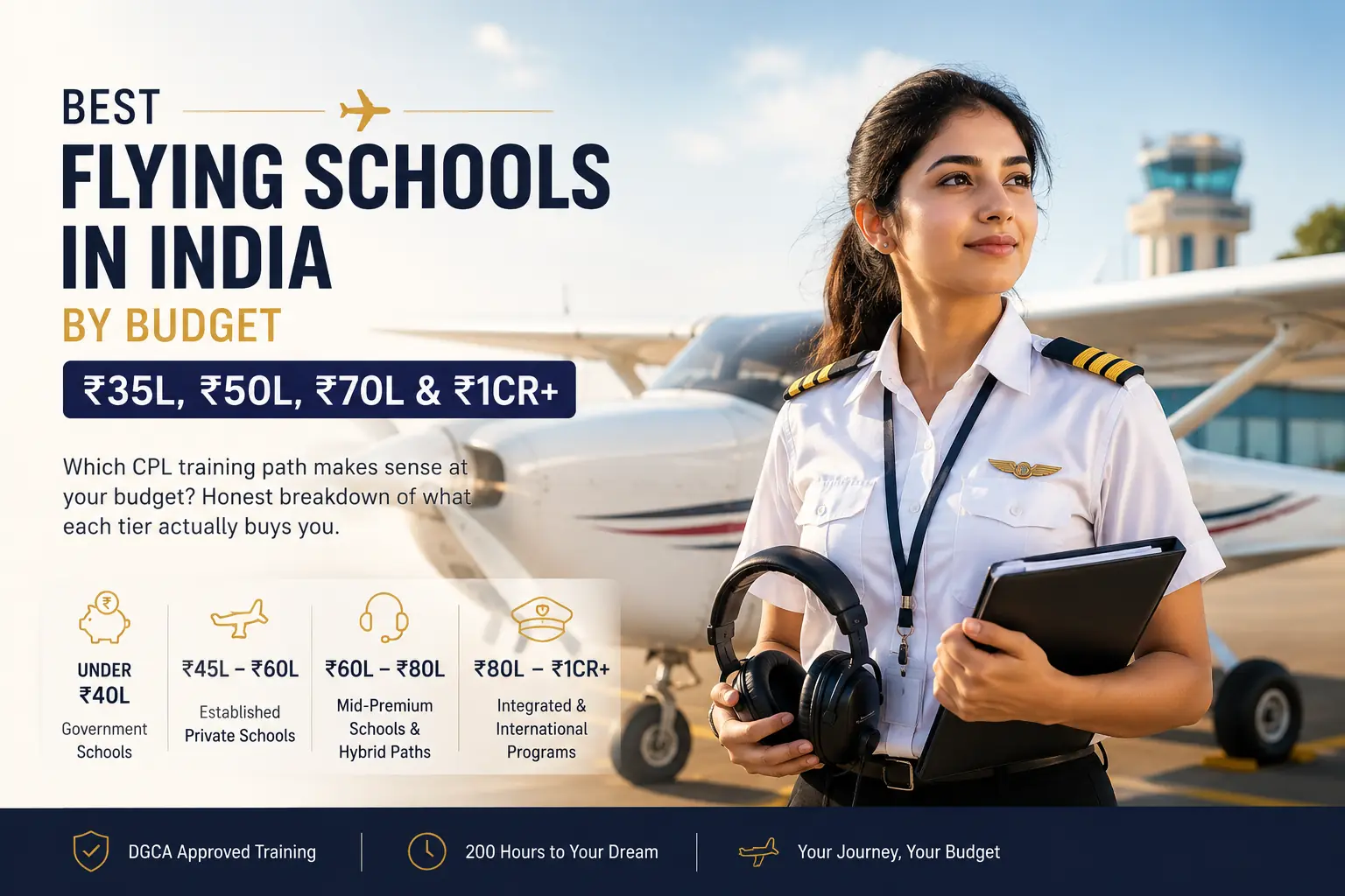 Best Flying Schools in India by Budget: ₹35L, ₹50L, ₹70L & ₹1Cr+