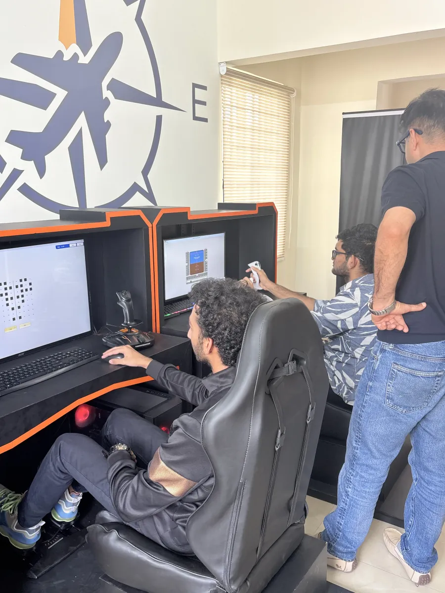Students Practicing Hands-On Aptitude Drills at The Pilot's Compass